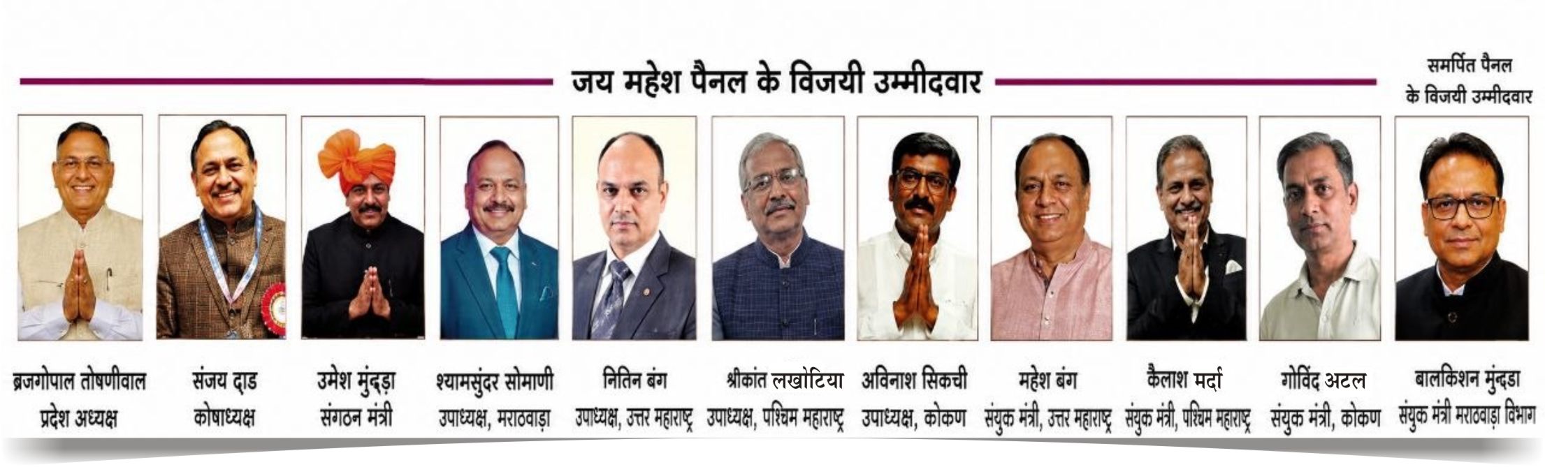  ब्रिजगोपाल तोष्णीवाल और जय महेश पैनल की बंपर जीत,  समर्पित पैनल को दी करारी शिकस्त  <span >. . .</span>